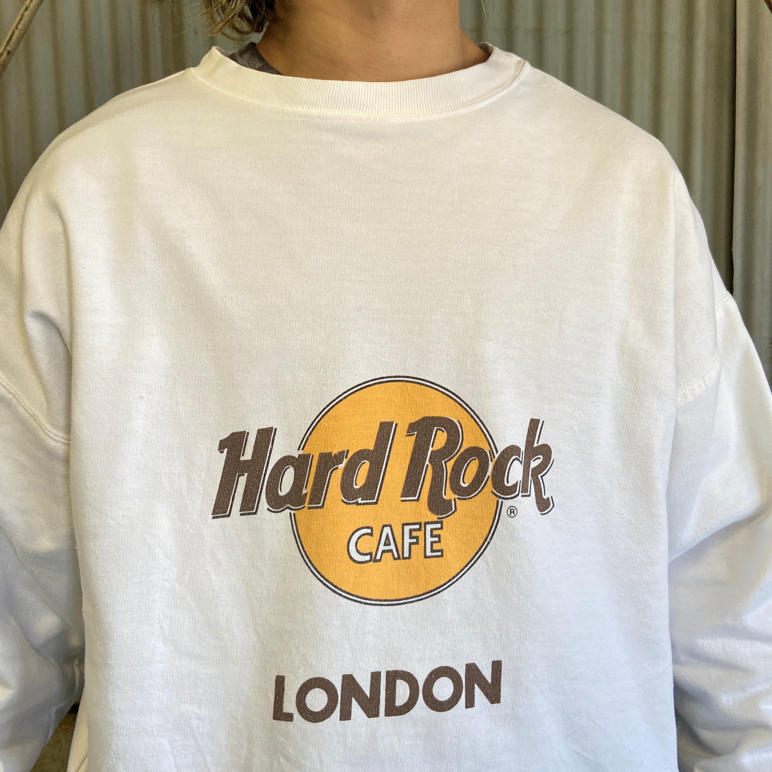 90s Hard Rock CAFE LONDON スウェット 刺繍ロゴ - スウェット