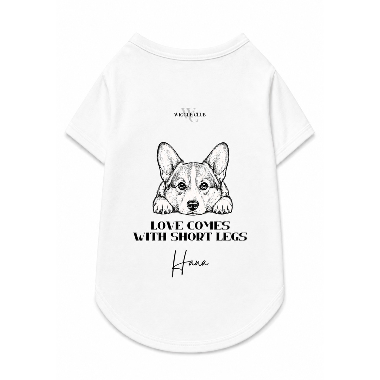 THE WIGGLE VIEW / FRONT ver. Dog Tee 【名入れ対応】　[D0007]