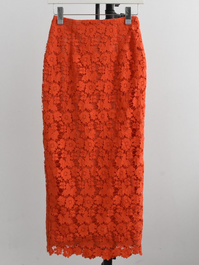 lace pencil long skirt（vermillion）
