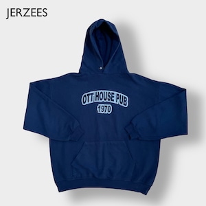 【JERZEES】MEXICO製 刺繍 アーチロゴ パーカー プルオーバー フーディー スウェット OTT HOUSE PUB X-LARGE US古着