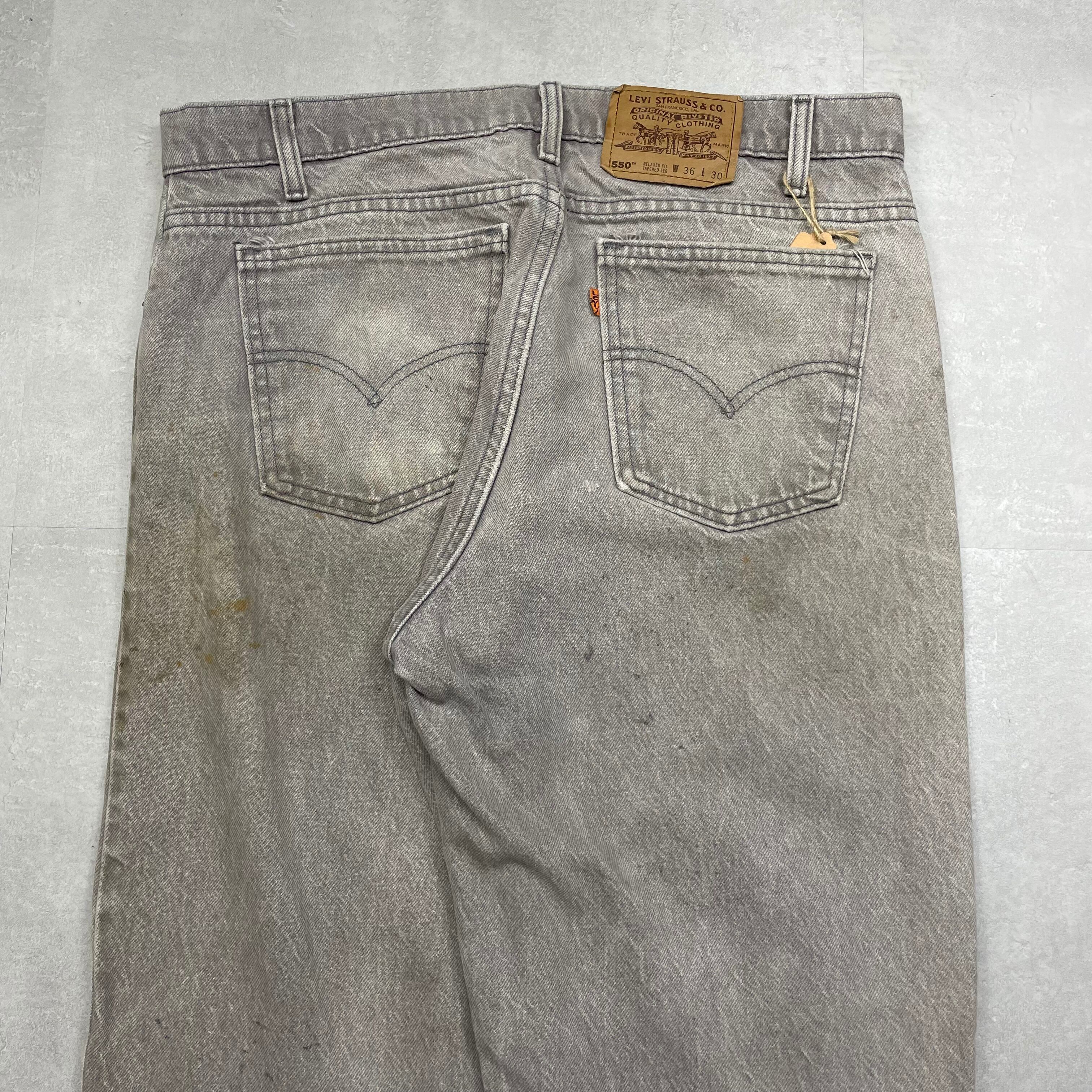 実寸 W35L30》 Levi's リーバイス 550 先染めブラック デニム