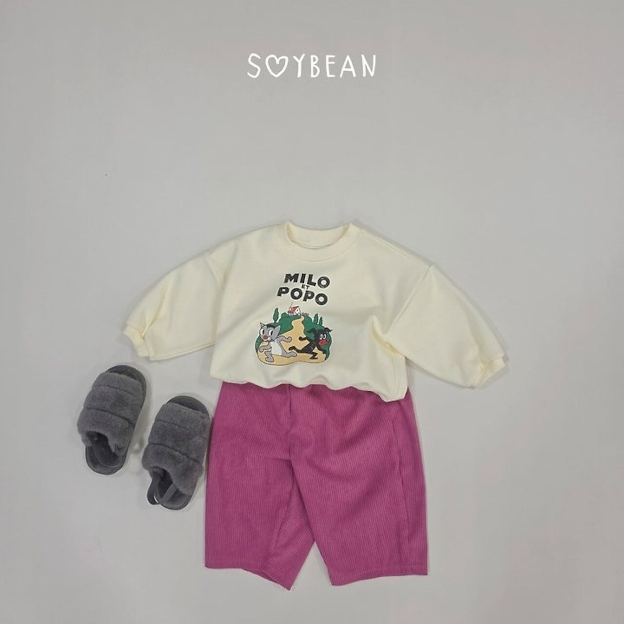 韓国子供服 / 26Autumn / soybean / milo popo スウェット / キッズ服 / ジュニア服 / 秋服 *XS~JM*