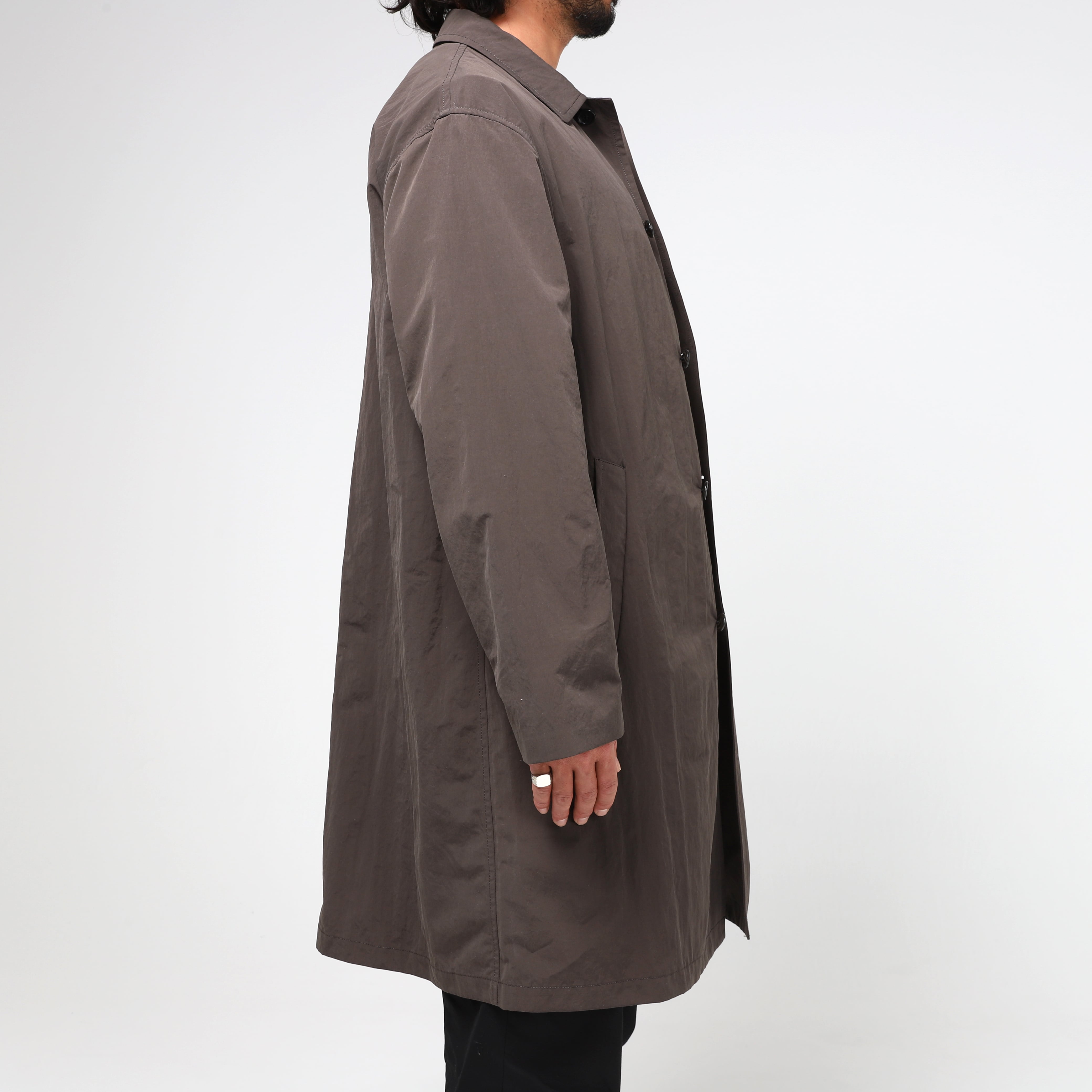 Basic Nylon Bal Collar Coat (gray)