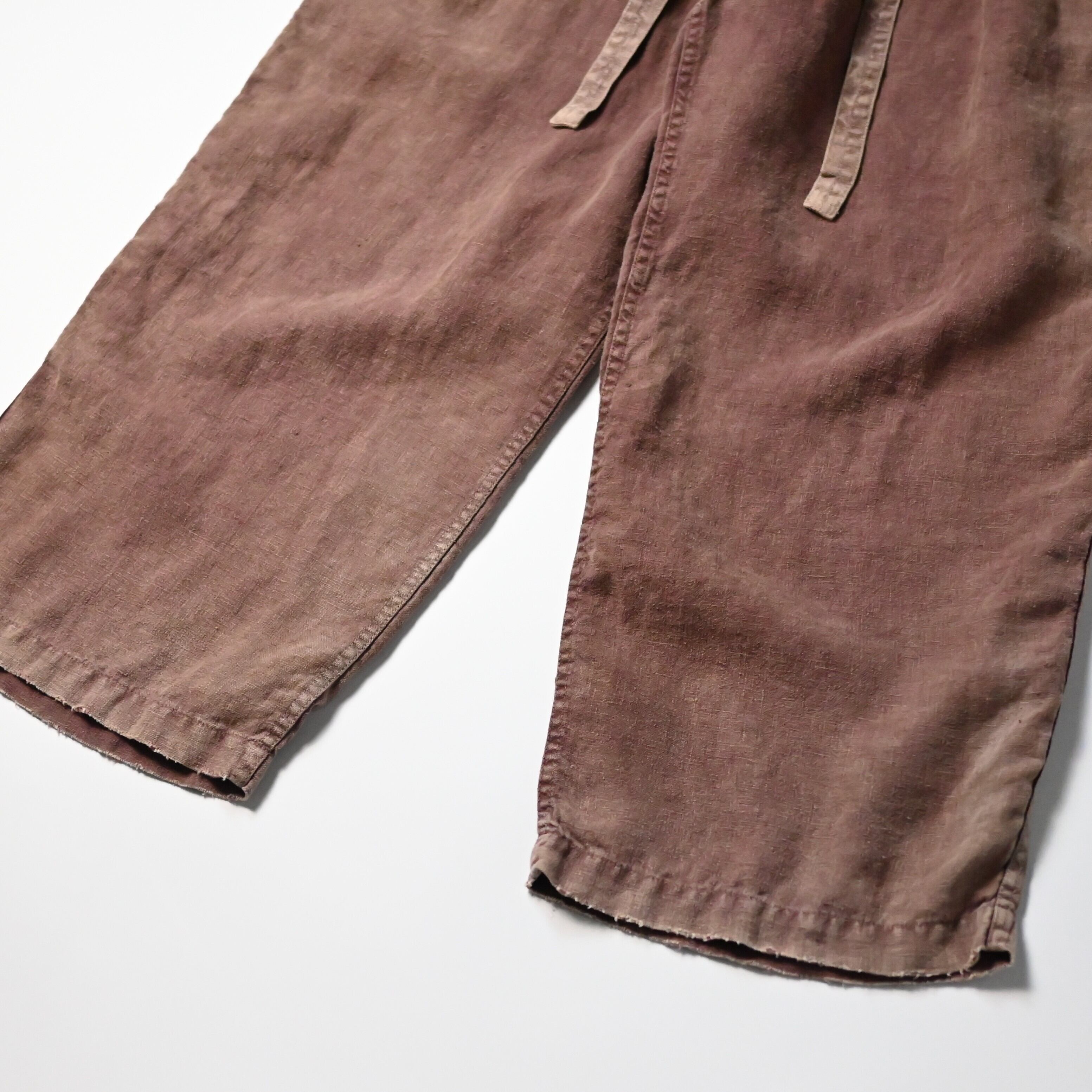 ANACHRONORM / FADED SULFUR DYED LINEN WIDE EASY PANTS | GANKO