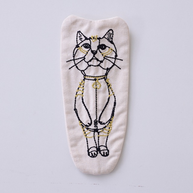 +HAyU （プラスハユ） 刺繍ペンケース / HAyUタロウ キナリ WHAQG-0066 A