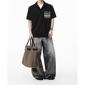 パッチポケット ニットポロシャツ af0170