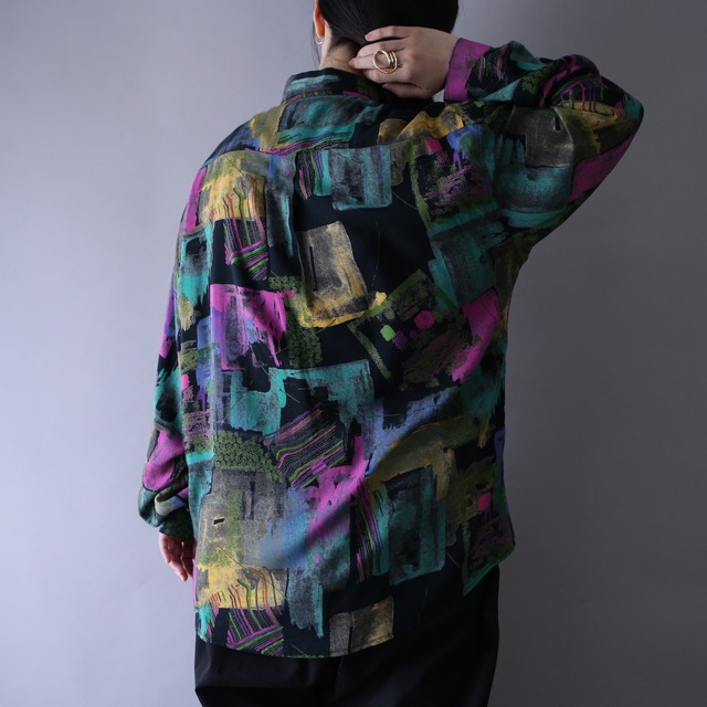 "dark×psychedelic" full art pattern over silhouette shirt