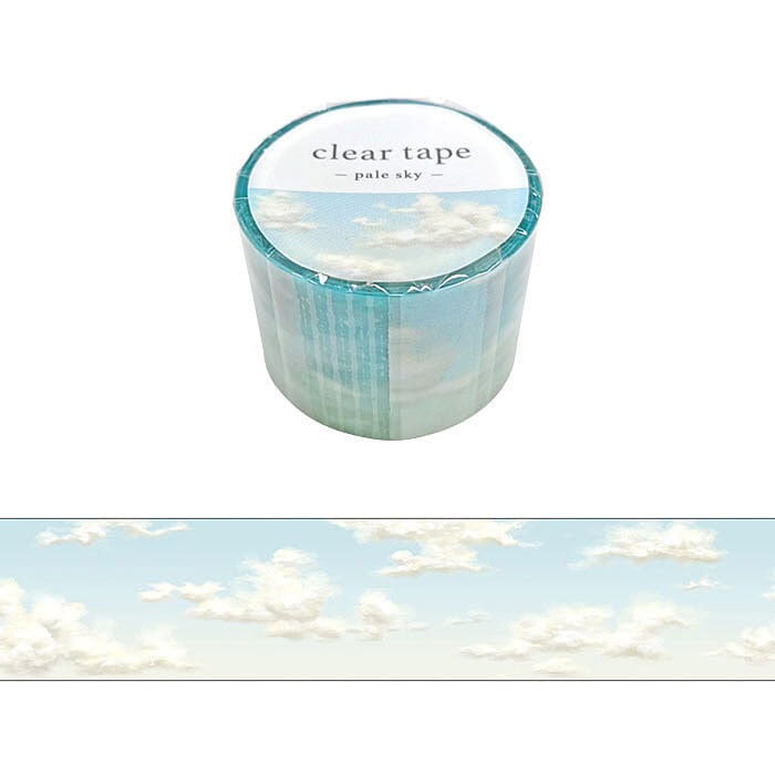 マインドウェイブ 透明クリアテープ95129 pale sky 空・くも 30mm
