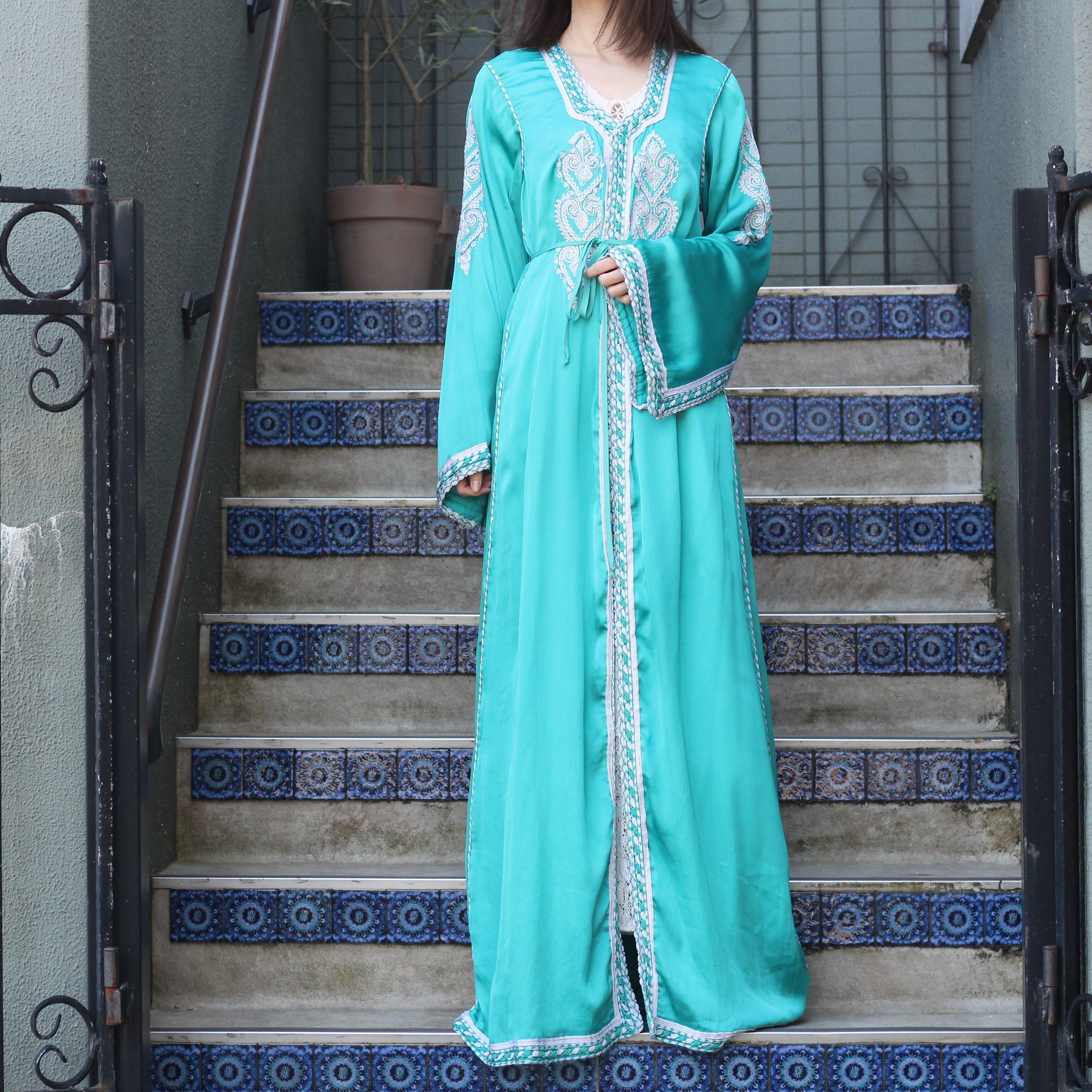 USA VINTAGE EMBROIDERY ETHNIC DESIGN LONG DRESS ONE PIECE/アメリカ ...