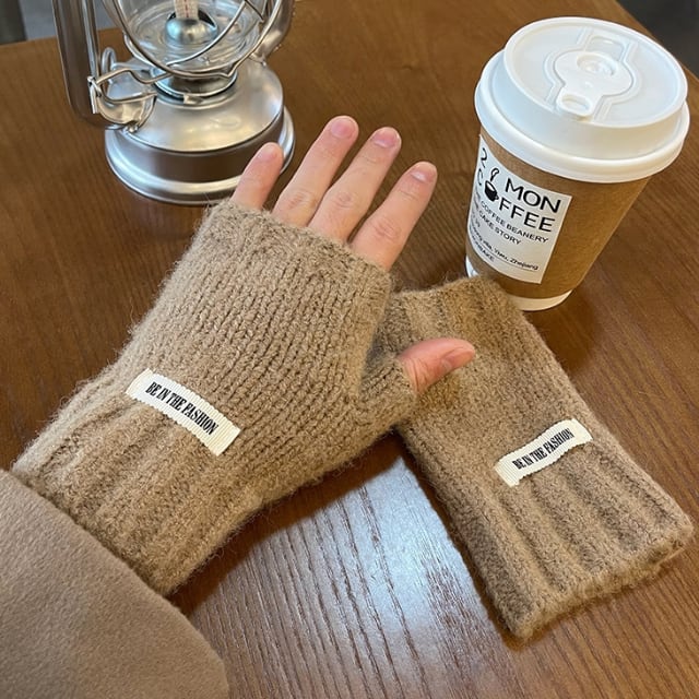 予約販売】手袋 メンズ 指なし グローブ スマホ ブラック/ベージュ