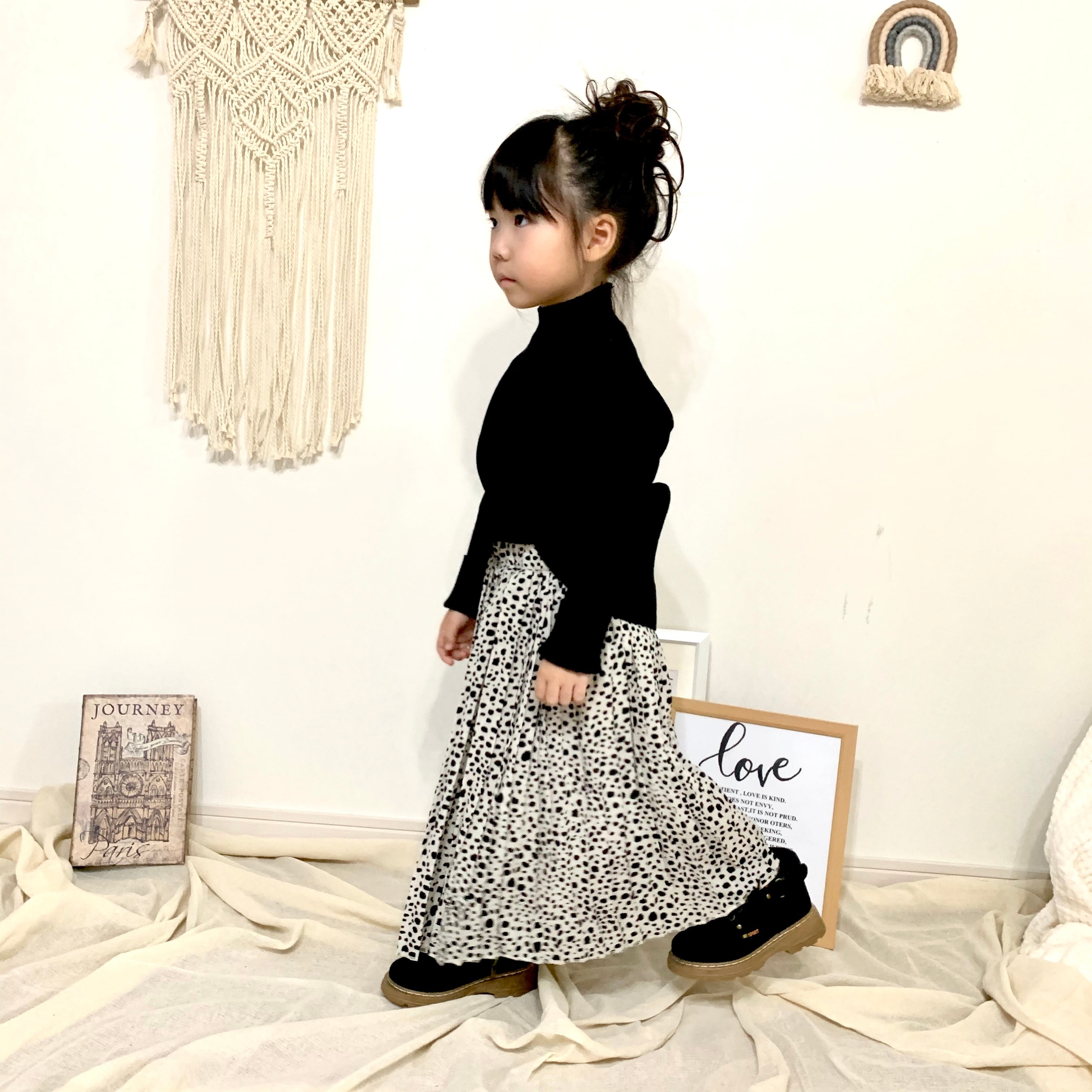 【即納送料込】KIDS 親子お揃いダルメシアンプリーツスカート | 子供服　Rukaa powered by BASE