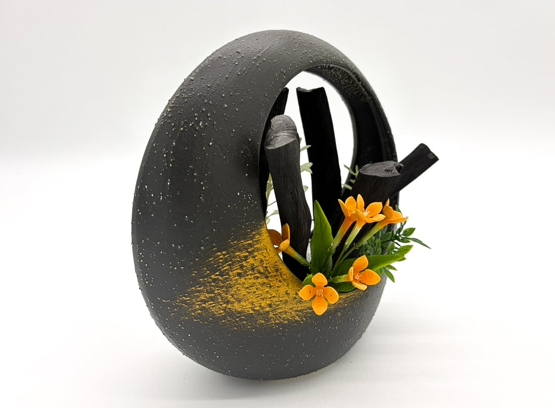 紀州備長炭 インテリア 『あけぼの』 黒 Type C 置物 オブジェ 消臭 調