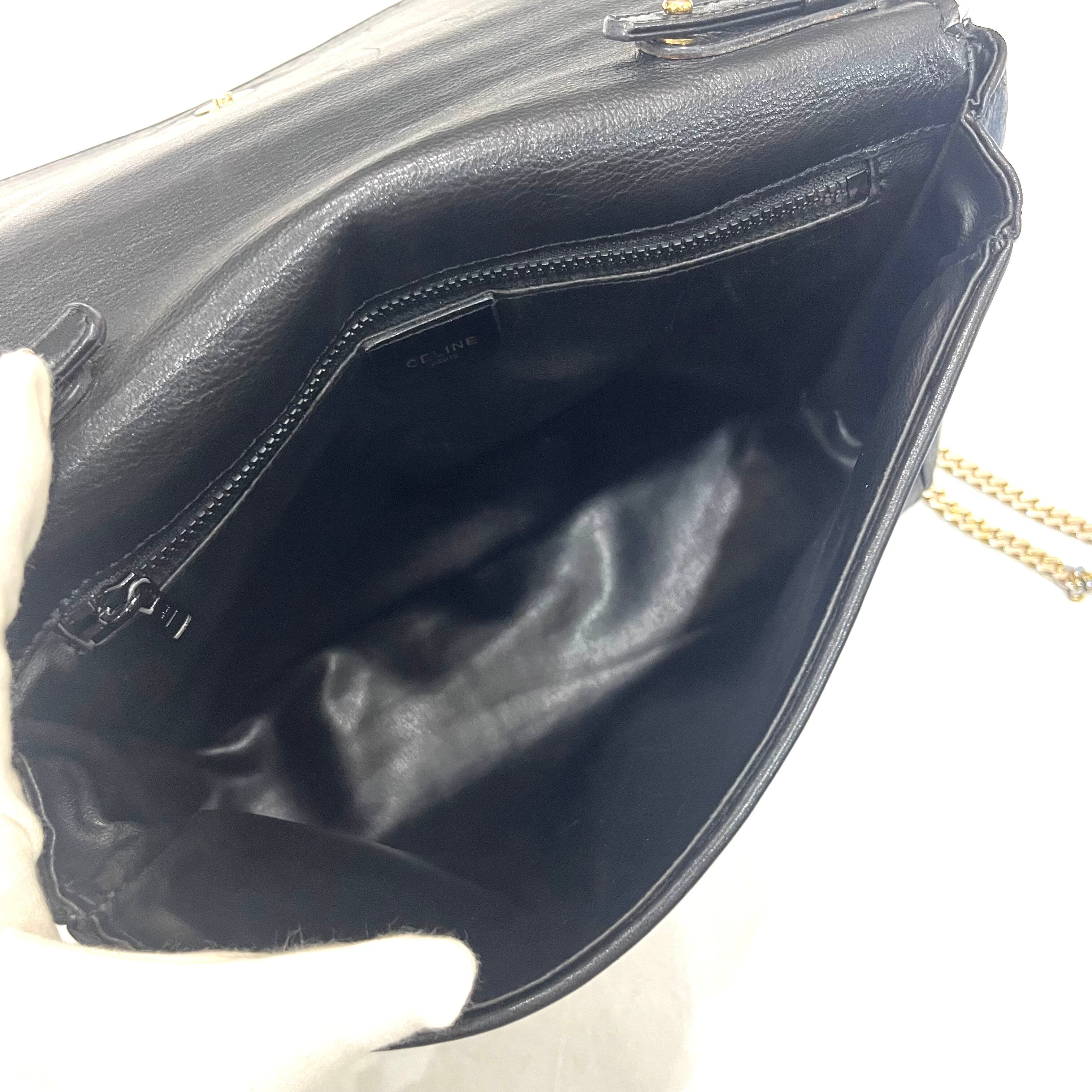 CELINE】 セリーヌ 本革レザーマトラッセ キルティング チェーン