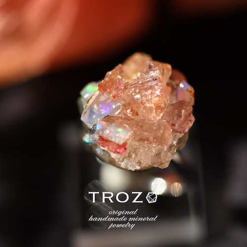 【001 Poppy Collection】 Integration Ring インペリアルトパーズ × オパール × スピネル × アクアマリン × 水晶 鉱物原石 フリーサイズ リング 指輪 天然石 アクセサリー (No.3103)