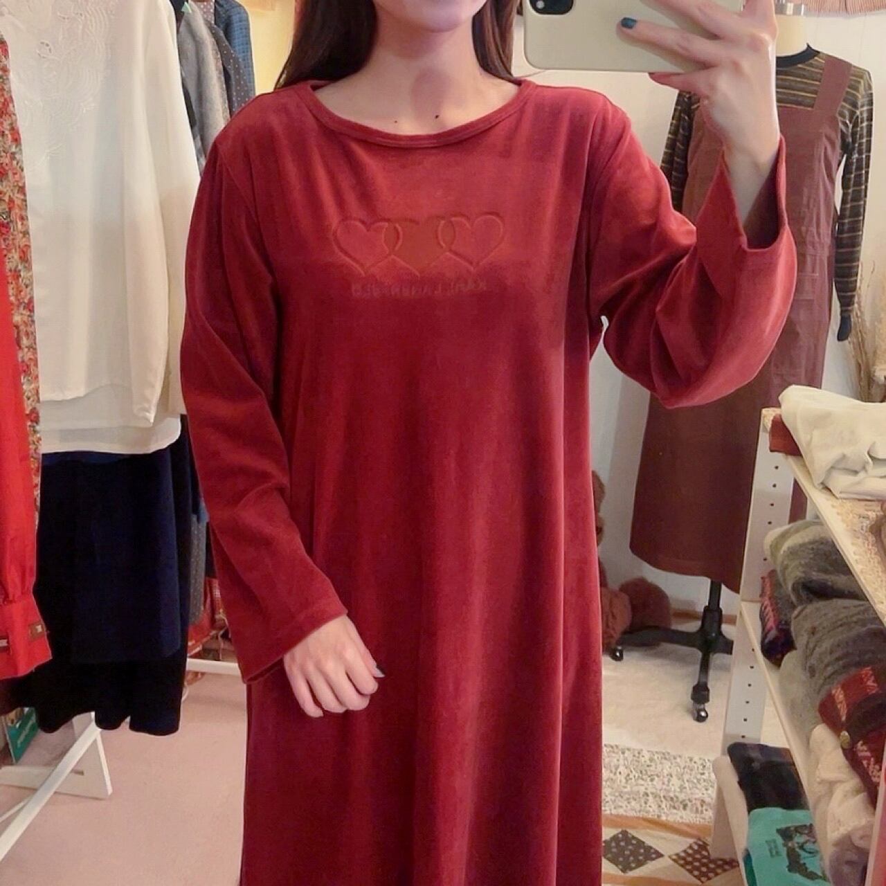 red heart velours one-piece