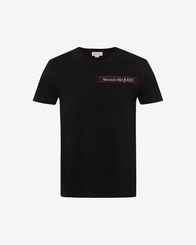 【Alexander McQueen MEN】セルビッジ ロゴテープ ディテールTシャツ