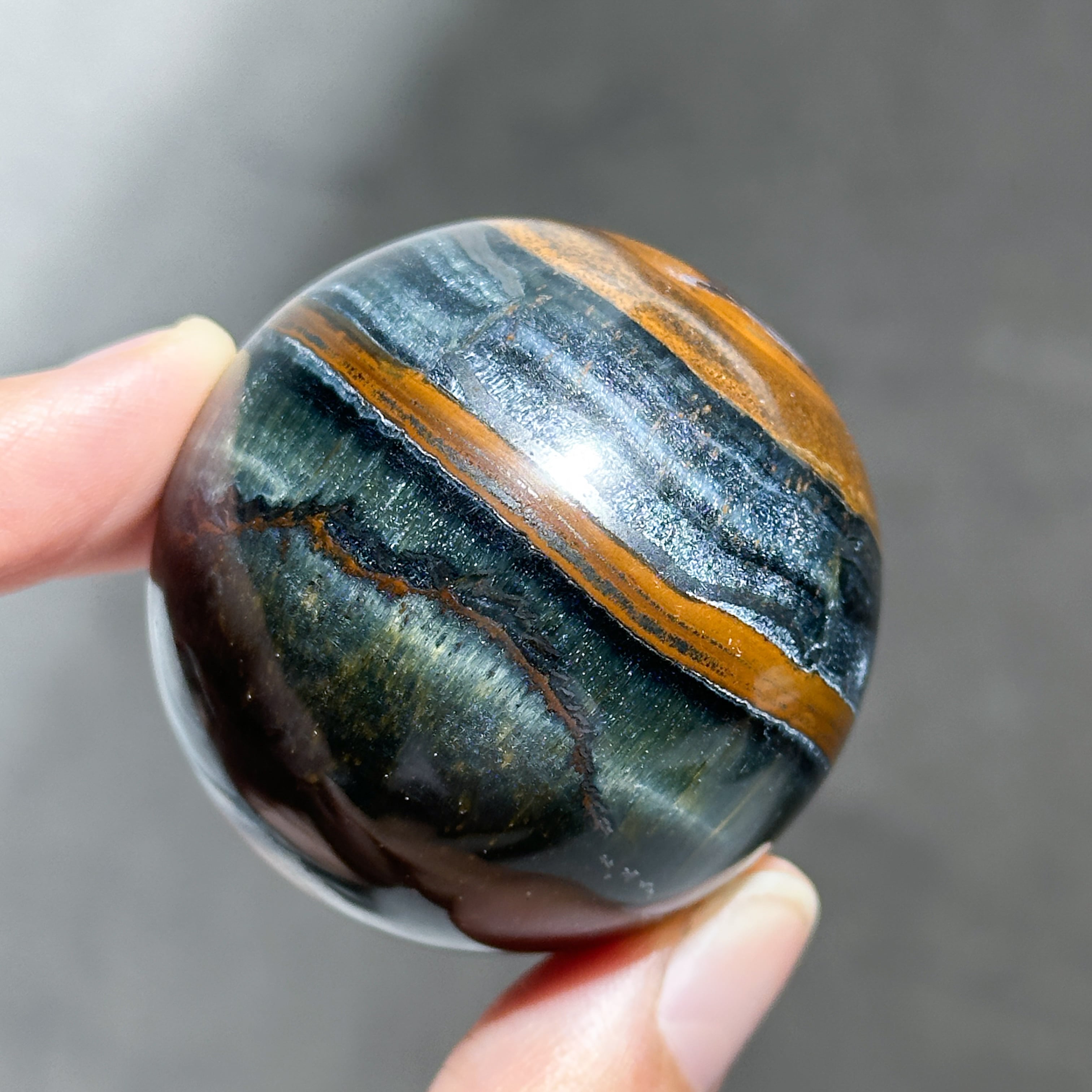 ブルータイガーアイ スフィア 32◇ Blue Tiger's eye ◇天然石・鉱物