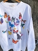 Vintage Multicolor Butterflies Printed Sweat Shirts Made In Canada