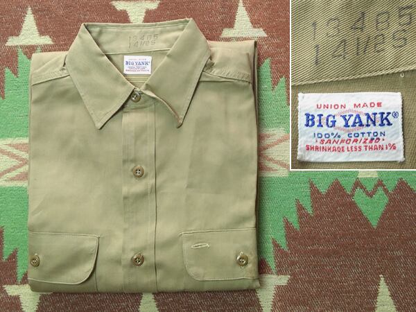 Dead-Stock 50s～ BIG YANK Cotton Twill Work Shirt | Wonder Wear