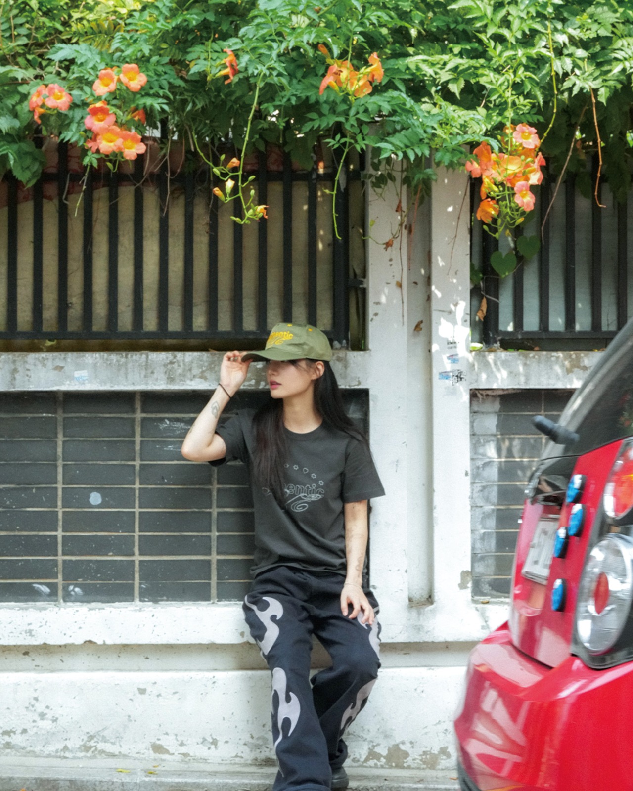 authentic love nylon cap -army green-