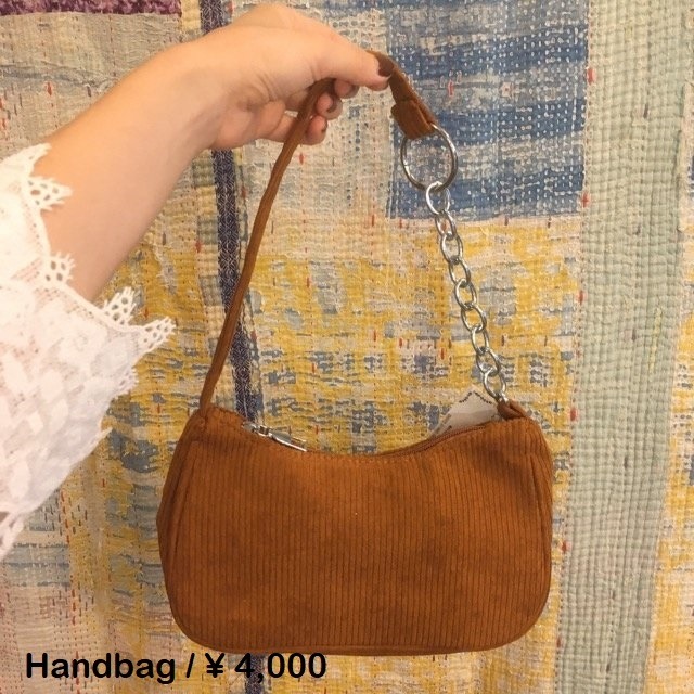 Topanga Bag　コーデュロイハンドバッグ　ブラウン