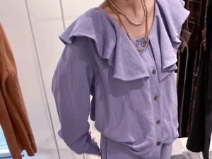 【MADE TO ORDER】big frill collar shirt / lavender  purple