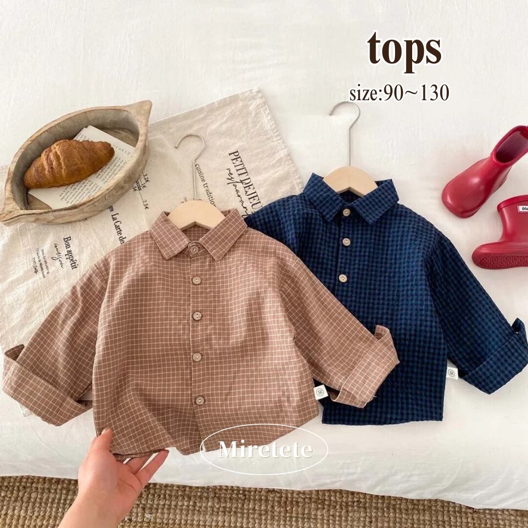 【取寄】おしゃれboyにぴったり!格子柄シャツ