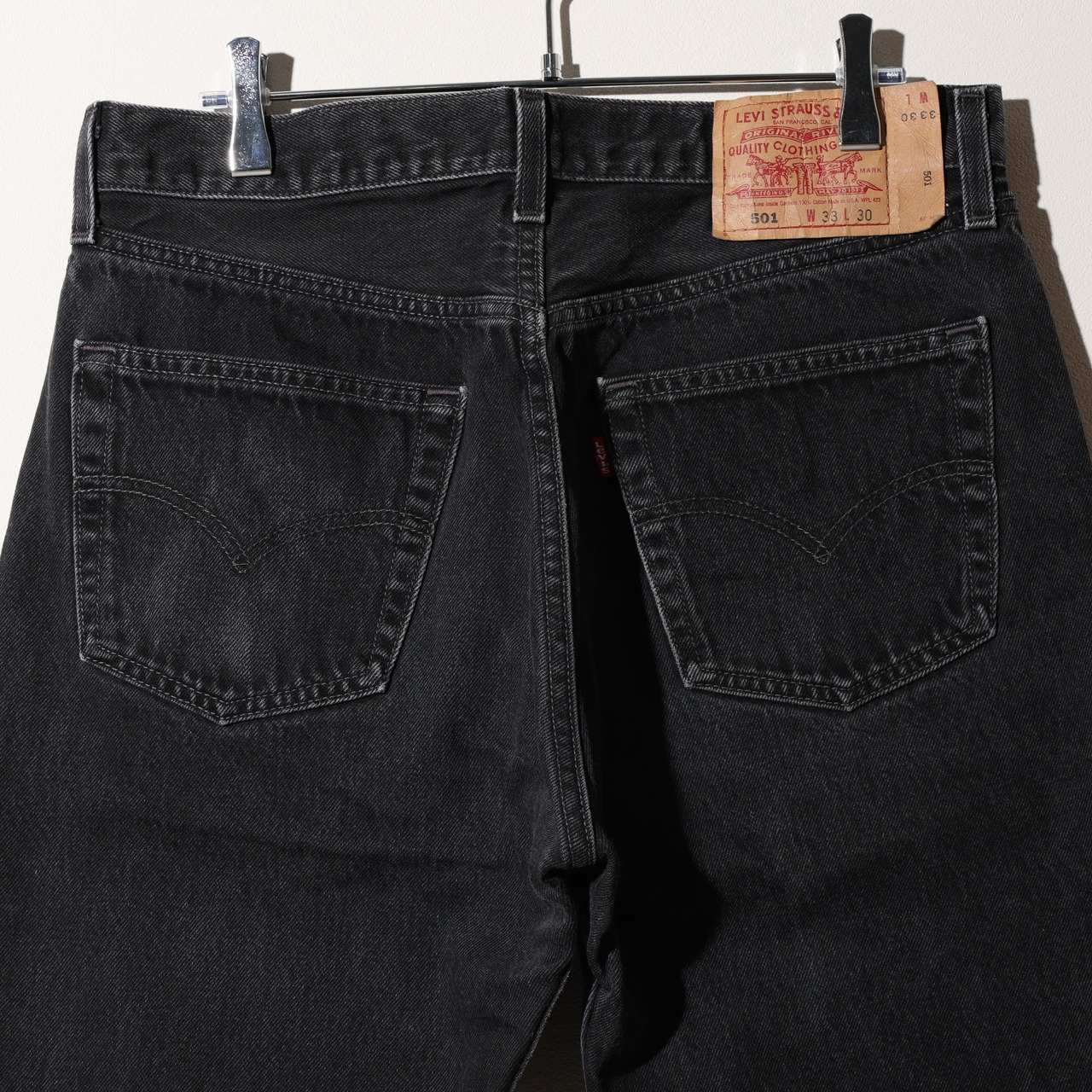 美品 33×30 501-0660 USA 02年 サルファーブラックデニムパンツ Levi’s リーバイス 黒