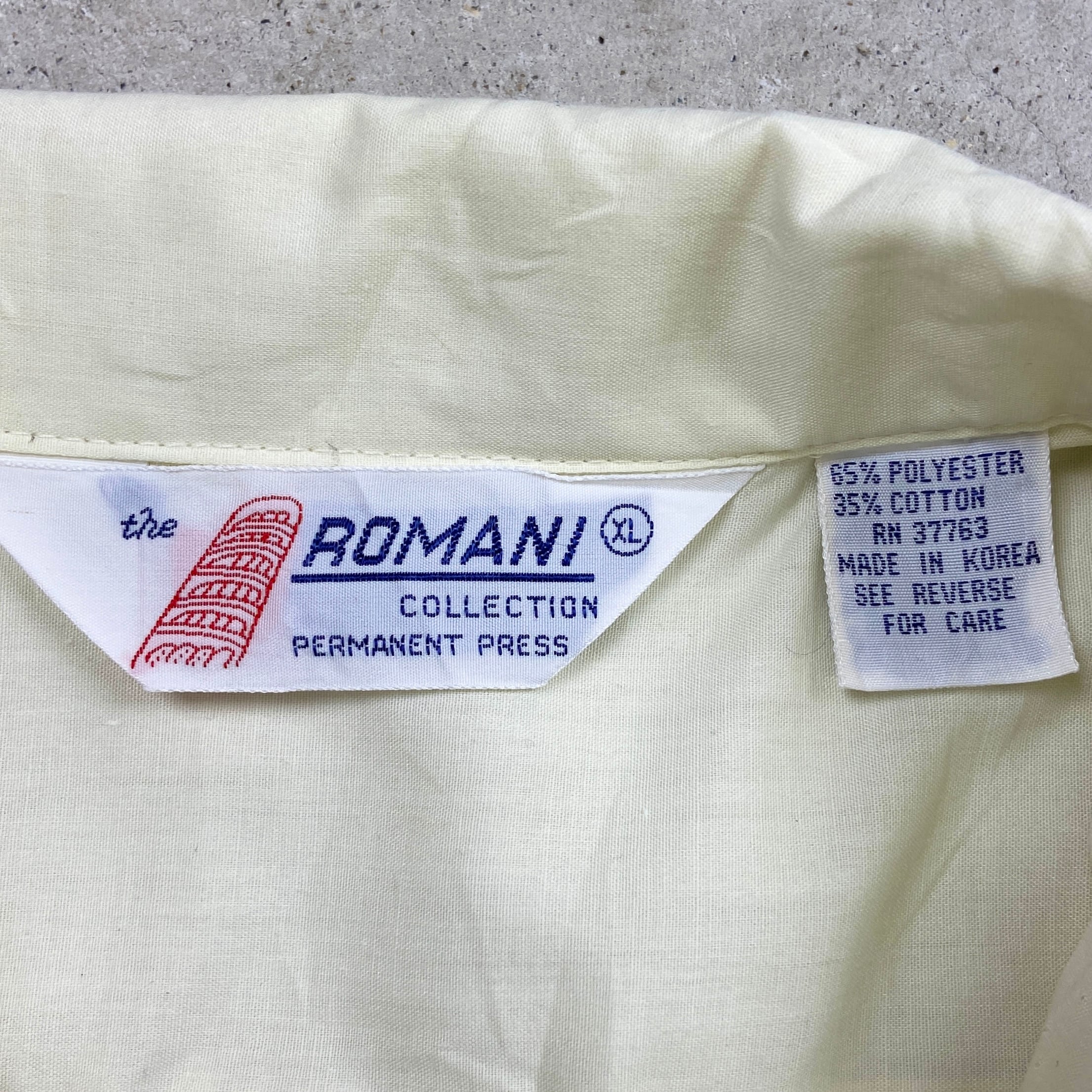 80年代 Romani キューバシャツ メキシカンシャツ 開襟 オープンカラー