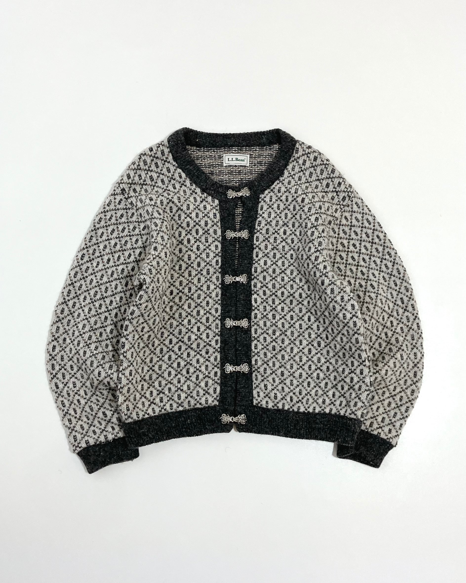 80s-90s L.L.Bean Nordic Wool Knit Cardigan “Gray” / エルエルビーン