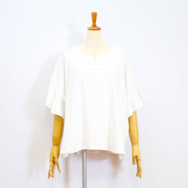 【ayane(アヤン)　836617】ラッフルスリーブフレアＴシャツ