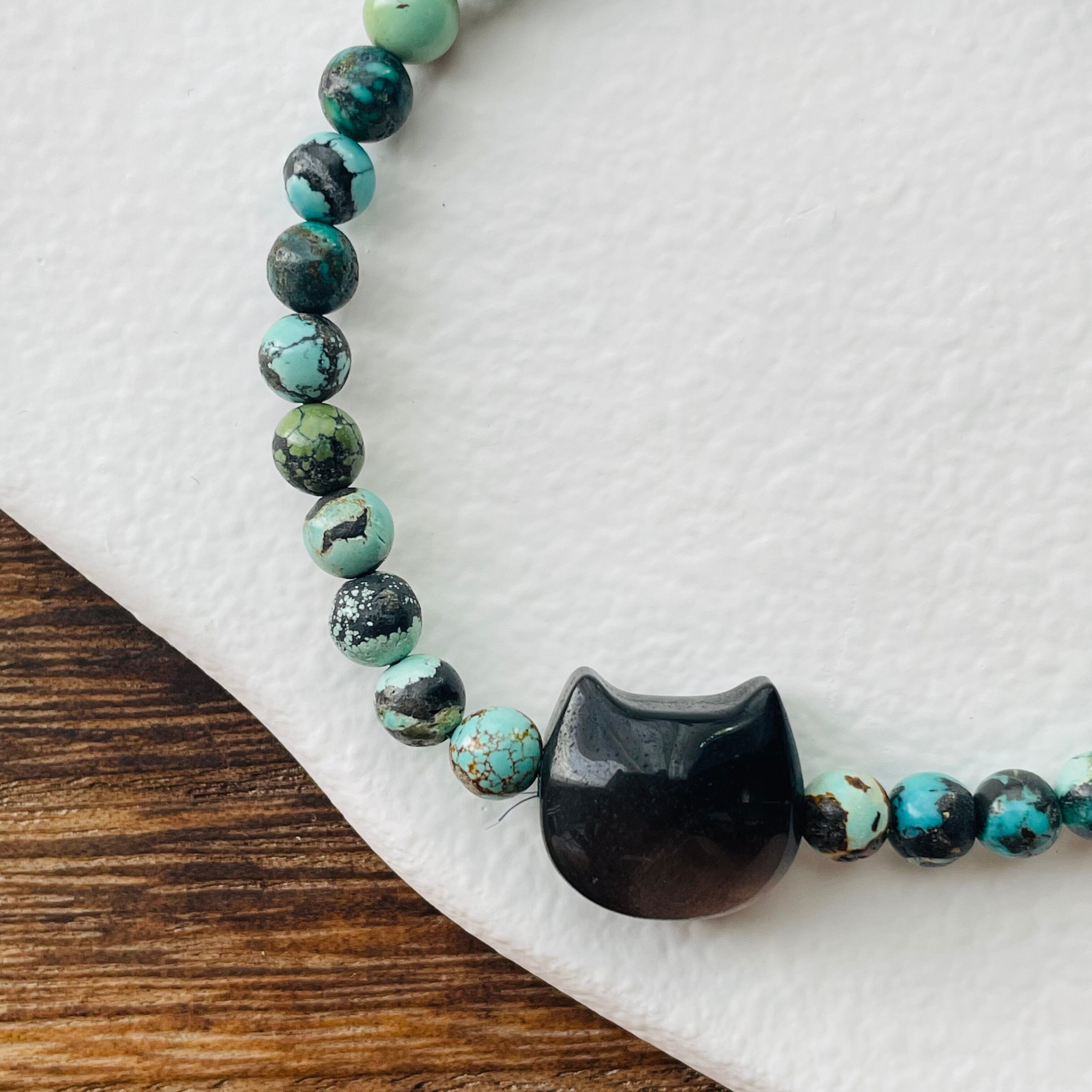 31222-⑮猫×パワーストーン｜ブレスレット｜魔除け・成功｜ ネコ ねこモチーフ 猫雑貨 猫グッズ アクセサリー 天然石  プレゼント ギフト レディース