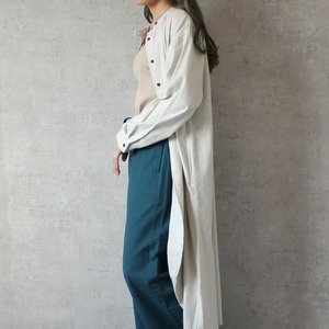 シャツワンピース ネルストライプ シャツ ロングシャツ