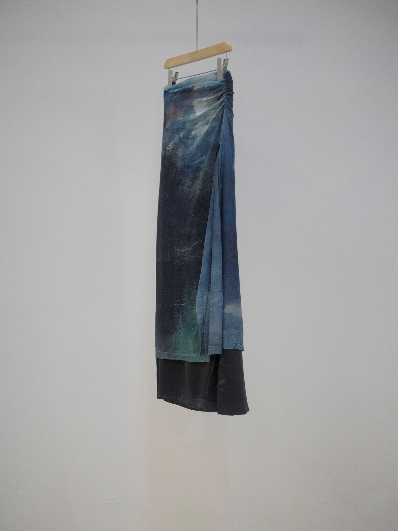 Gradient Scenery Sheer Skirt & Slip Set / BLUE - 1