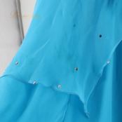 社交ダンス 衣装 スタンダードドレス ドレス ワンピース スタンダード 青 水色 黒 フロート デモ 競技 イングランド製 鮮やか 落ち感 綺麗 ブラック系 ブルー系 スタイリッシュ 輝き 華やか エレガント 長袖 フレアスカート モダン ステージ衣装 ショー用