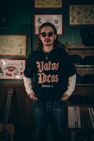 (BOL-179) VATOS LOCOS S/S SWEAT(BLACK / GRAY,ORANGE)