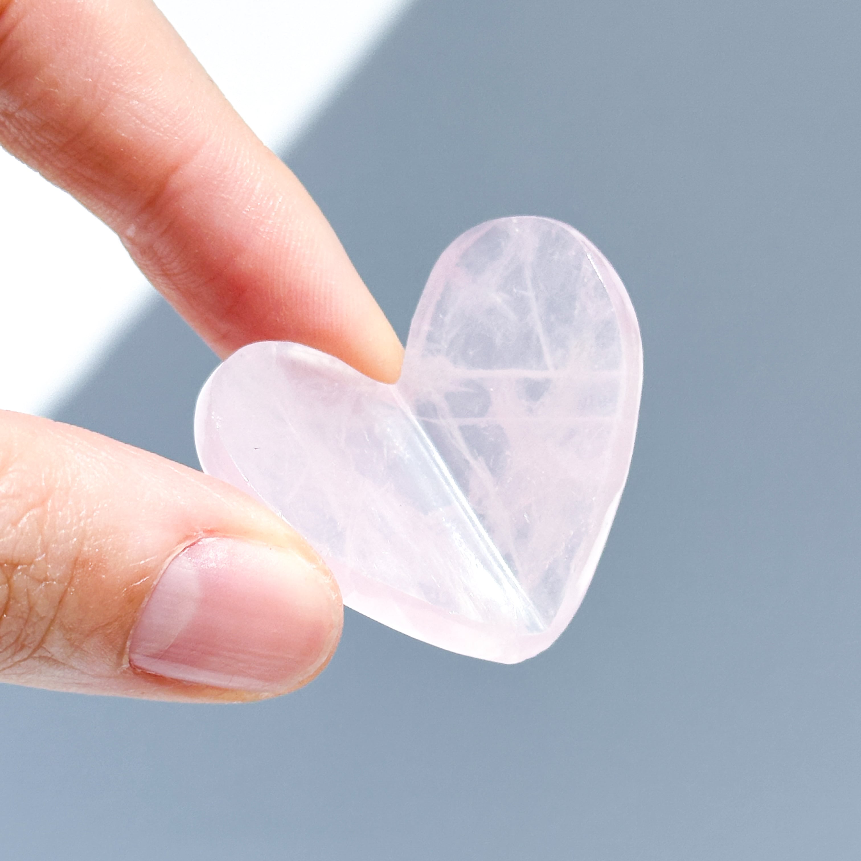 ローズクォーツ 3Dハート 04♡Rose Quartz heart ♡天然石・鉱物・パワーストーン・インテリア