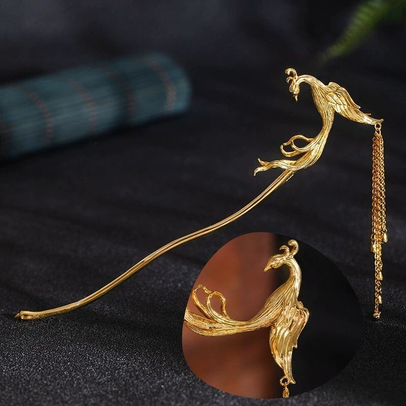 鳳凰モチーフのかんざし - 羽ばたく姿は希望と新たな始まりを示す K168