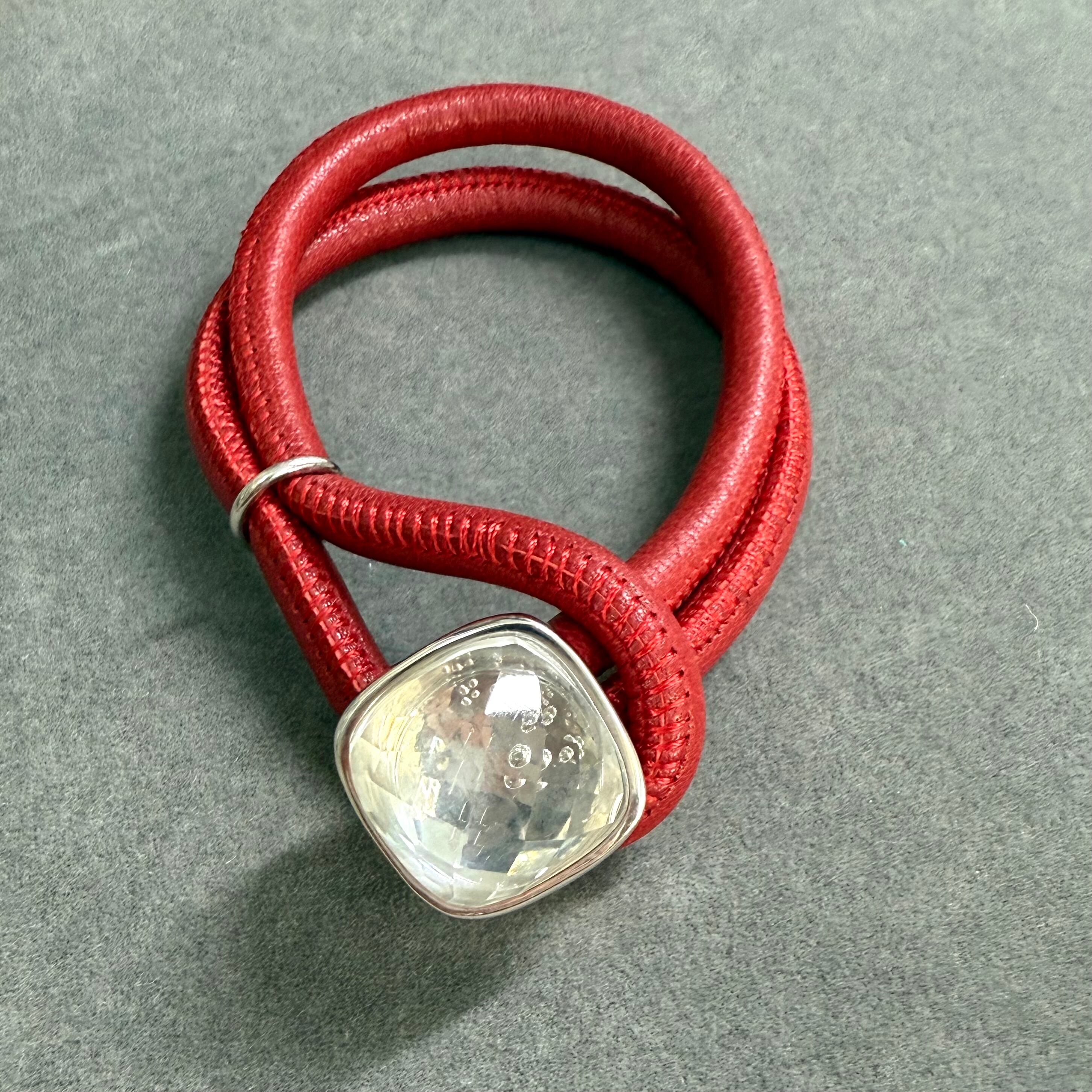 5連デザインレザーブレスレット KDAB-008 RED 【公式通販】