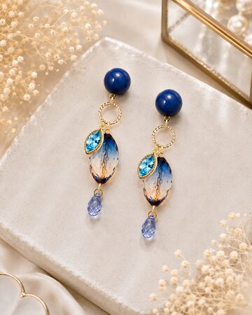 Hawaiian Oahu Blue×Plumeria hairaccessory(ハワイアンオアフブルー