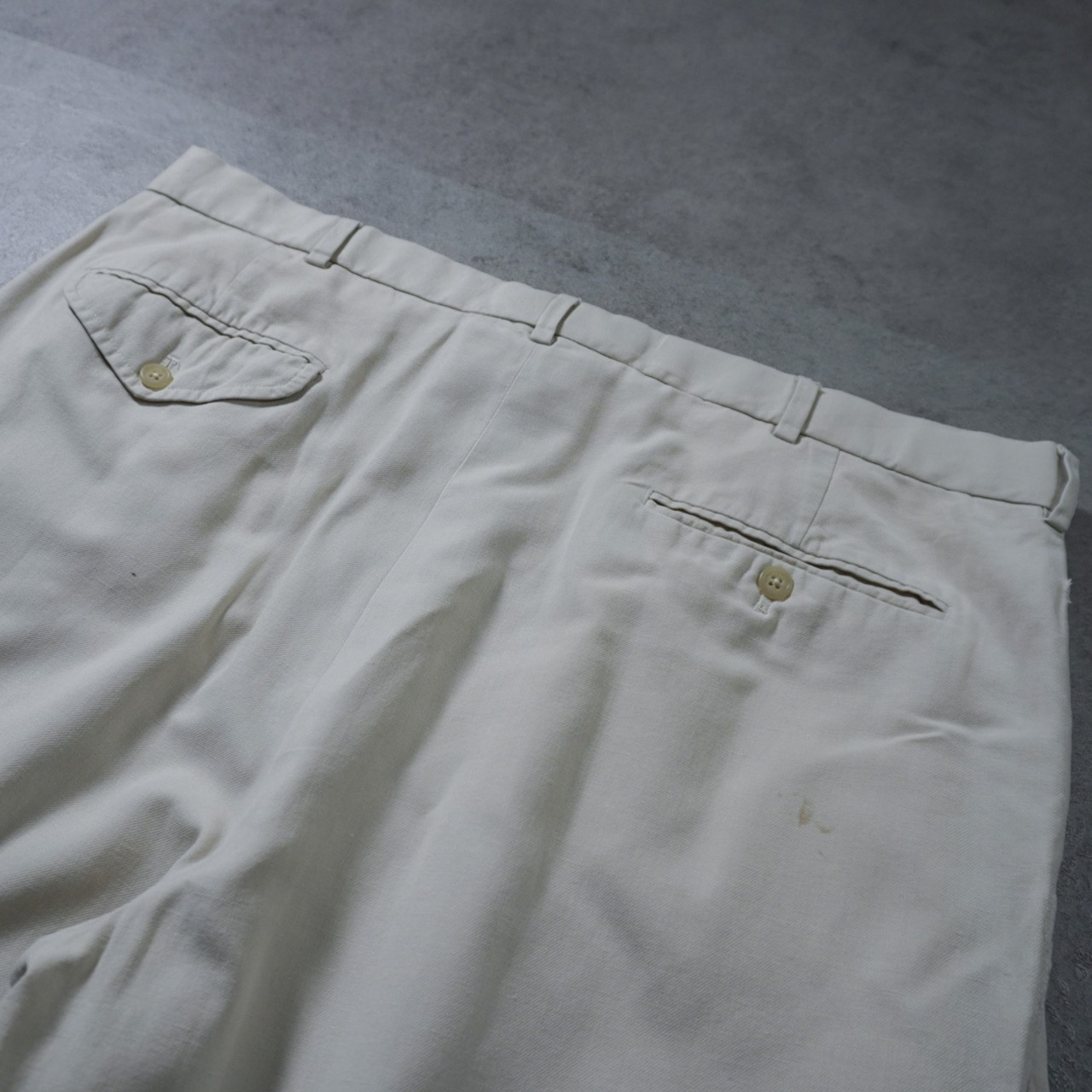 90s POLO GOLF Ralph Lauren Cotton-Silk-Linen Blend Double-Pleated Trousers W35.5L29相当 古着 - 6