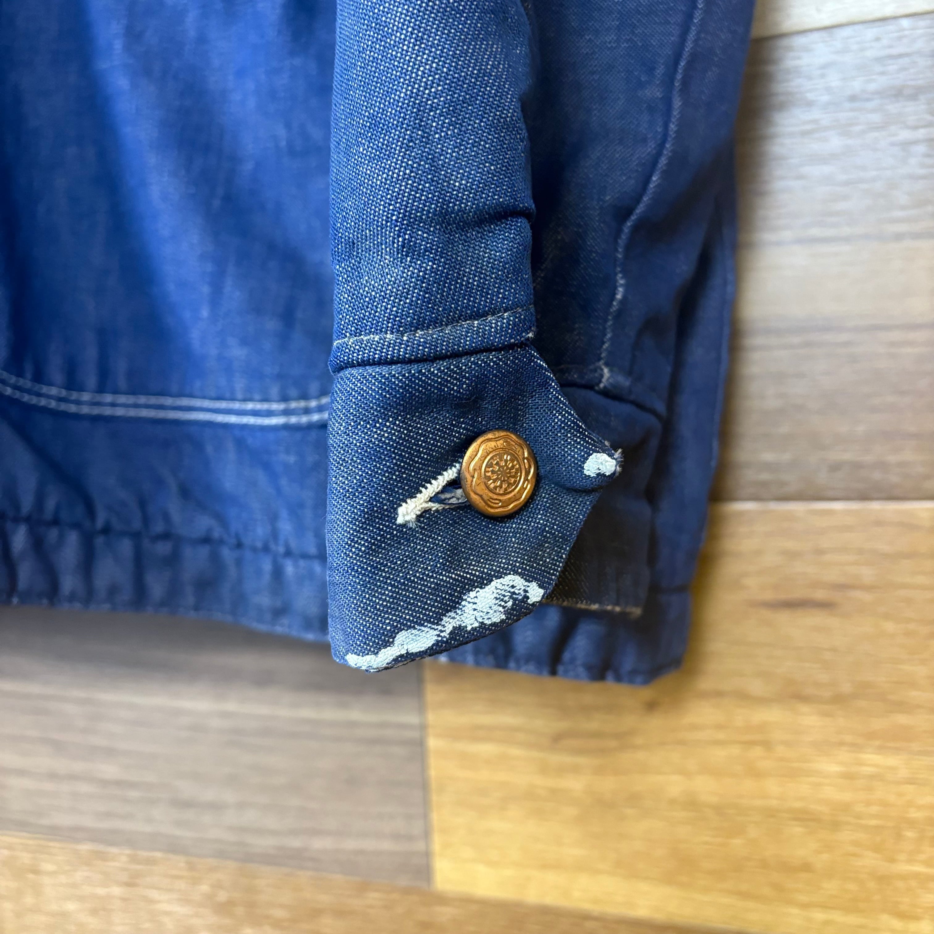 サイズ 46 70s BLUE BELL ブランケット付き デニム カバーオール