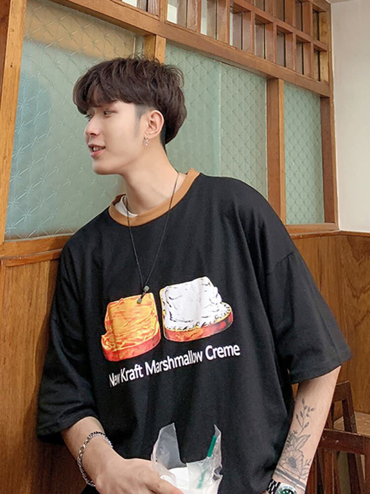 全2色 Tシャツ カットソー プリント カジュアル シンプル