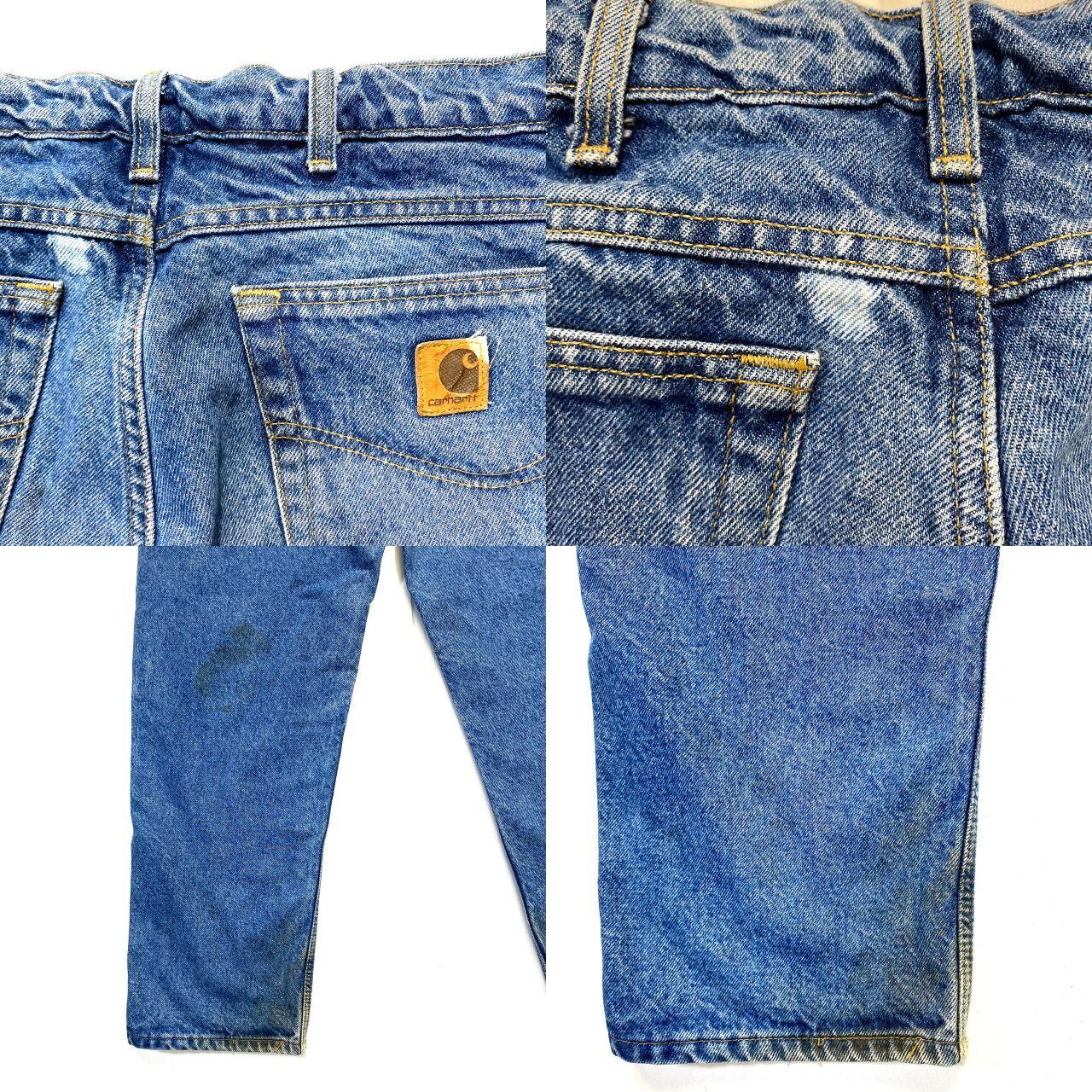 90s Carhartt デニムパンツ USA製 90年代 Carhartt カーハート ブラックデニムパンツ テーパード