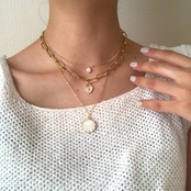 【ジルコニア】ハート　南京錠ネックレス ［GSN021］