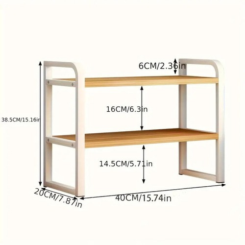 小物収納棚 小物収納ラック 木製 ２段 幅40cm デスク収納 キッチン収納 ヴィンテージ おしゃれ 北欧