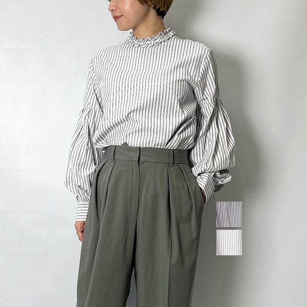 MARILYN MOON マリリンムーン tuck frill volume sleeve blouse 4243 