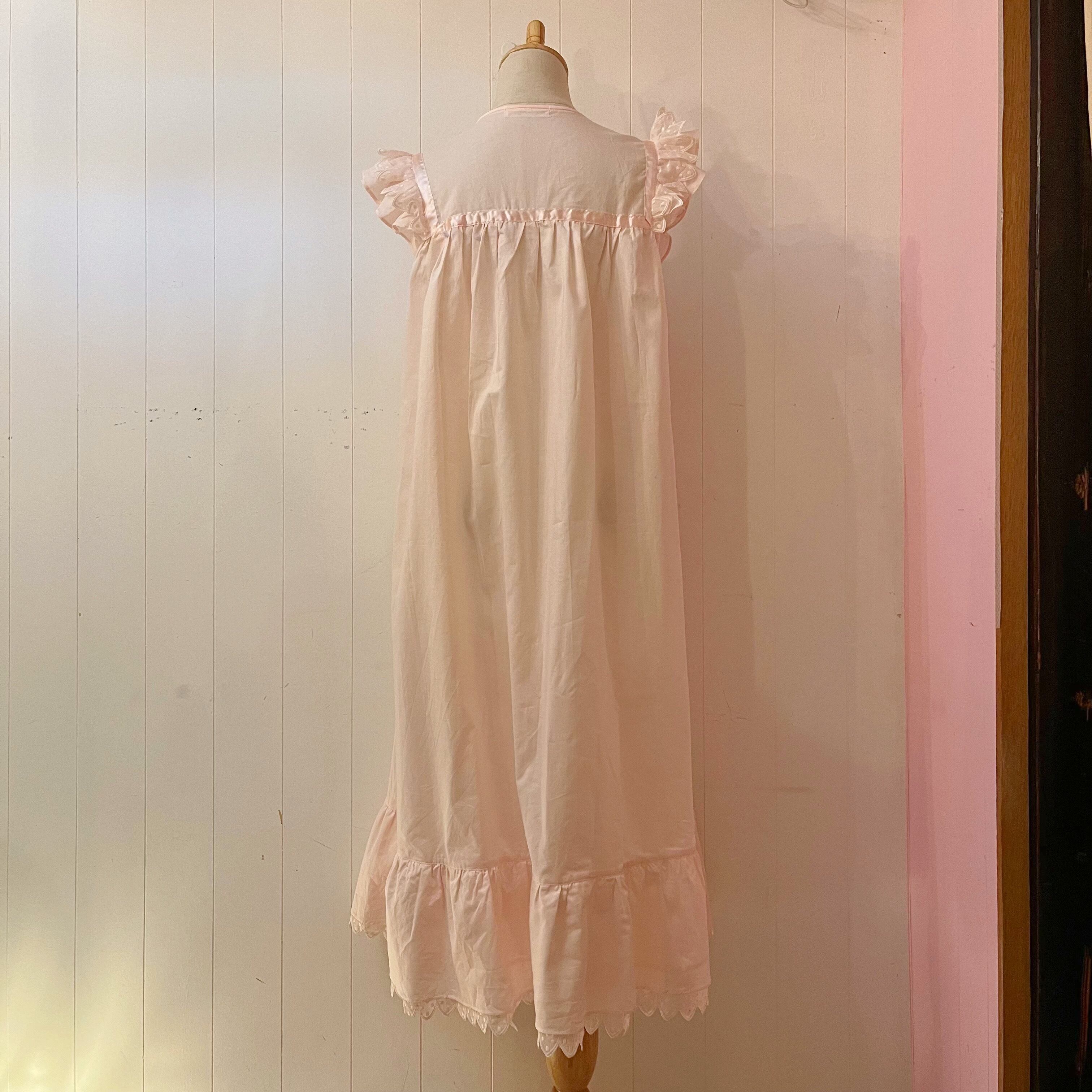 pink frill ribbon sleeve less one-piece