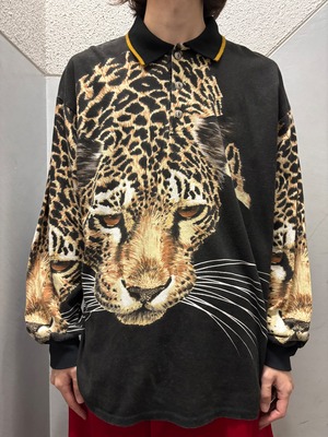 90's RED OX 豹柄ポロシャツ