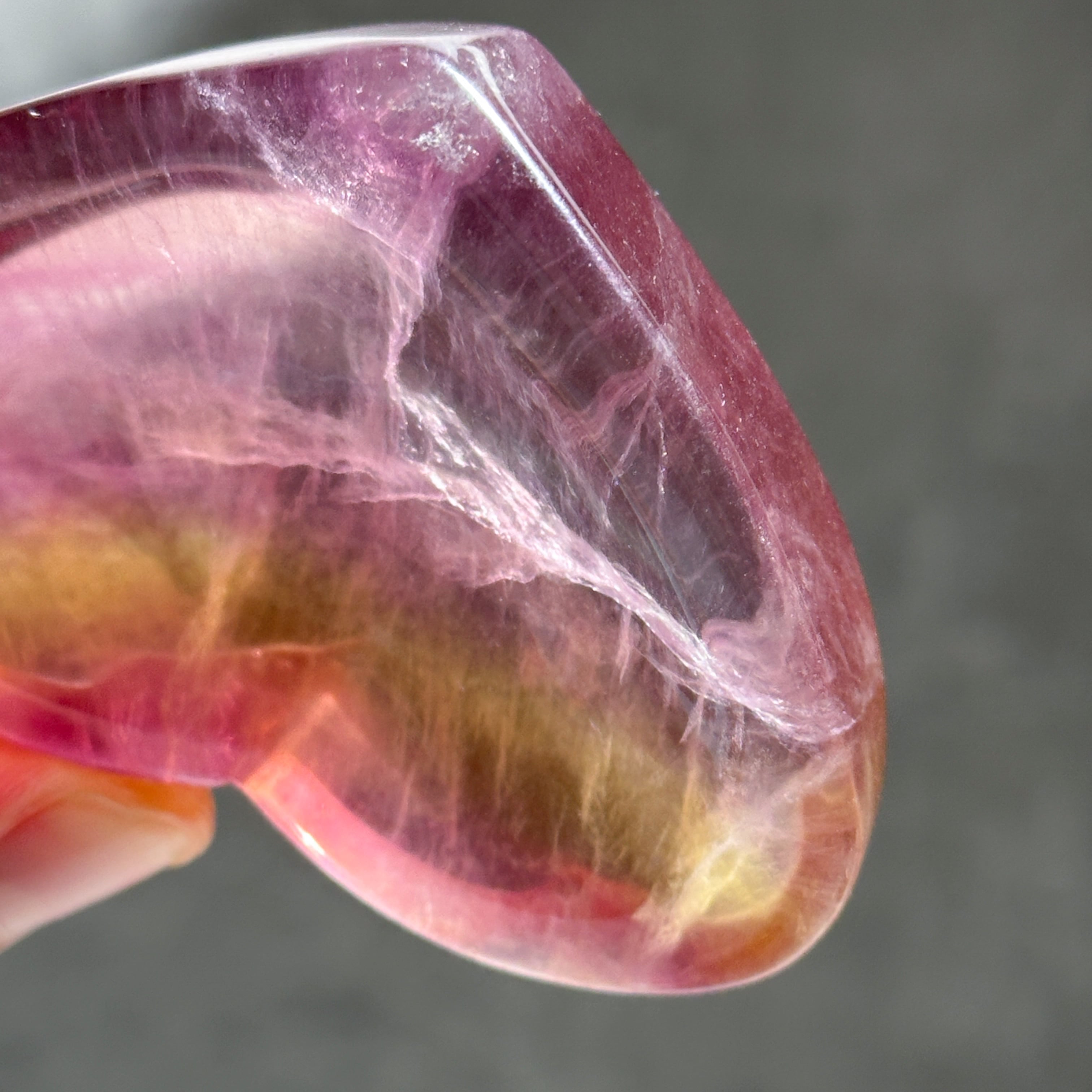 レインボーフローライトハート型のうつわ02◇ RainbowFluorite